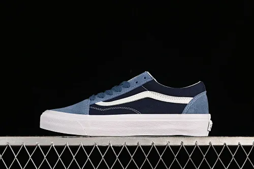 All categories Vans Vans series Vans Mid Vans Sk8-Mid Reissue 83 high-end branch blue stitching suede casual retro skateboard shoes VN000CQDDWR